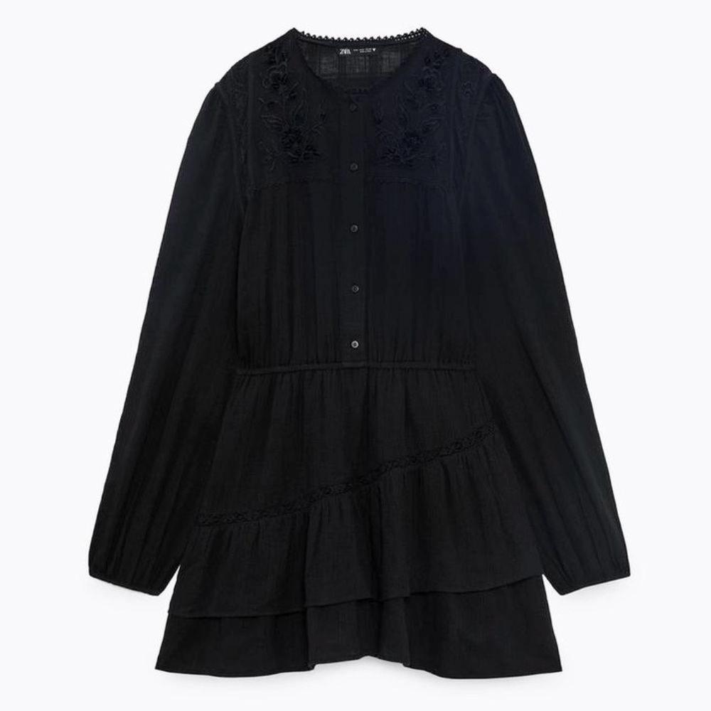 Zara Embroidered Mini Dress